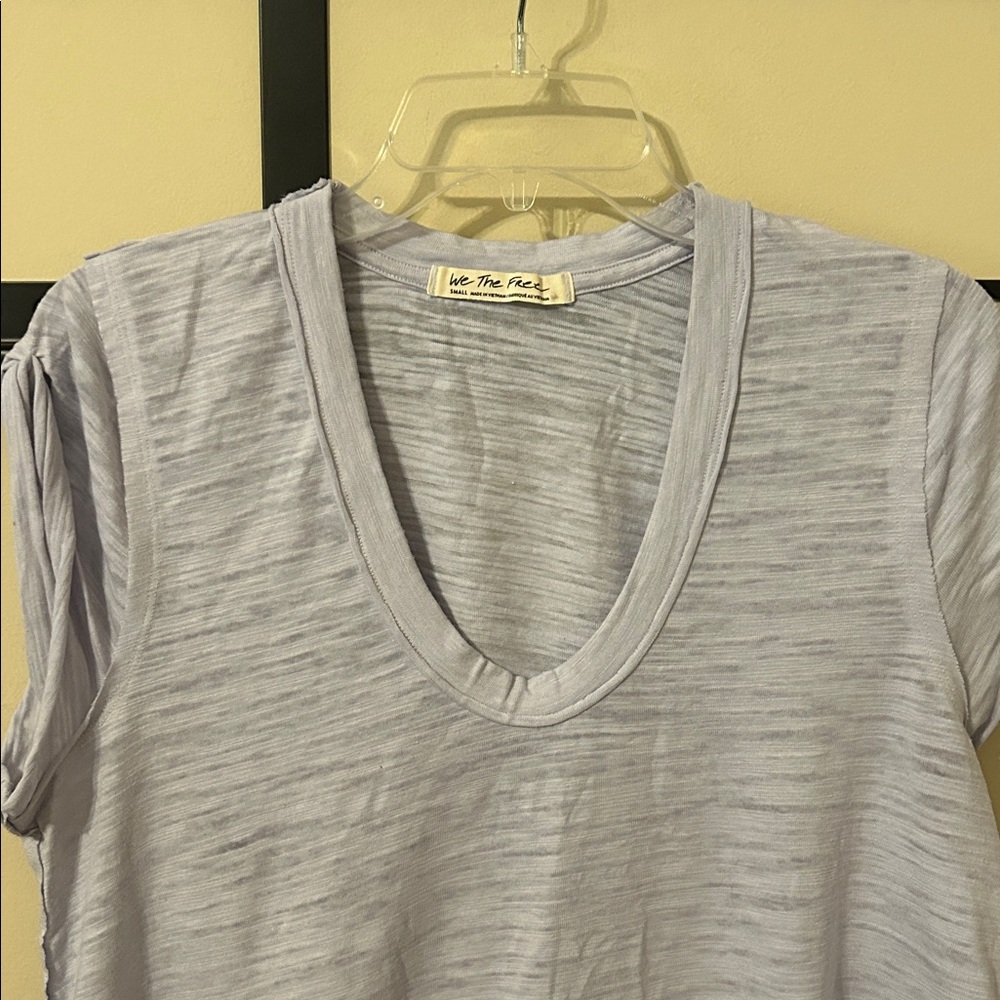 We The Free Soft Blue V-Neck Tee